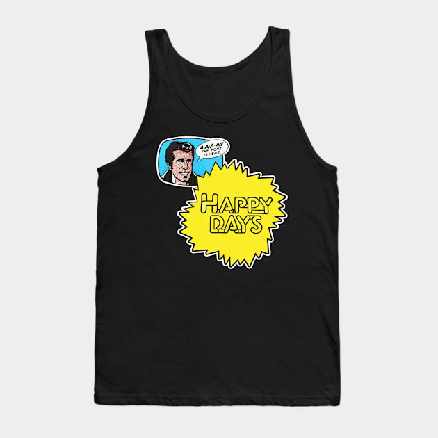 The Fonz on Happy Days Trading Cards Tank Top by RetroZest